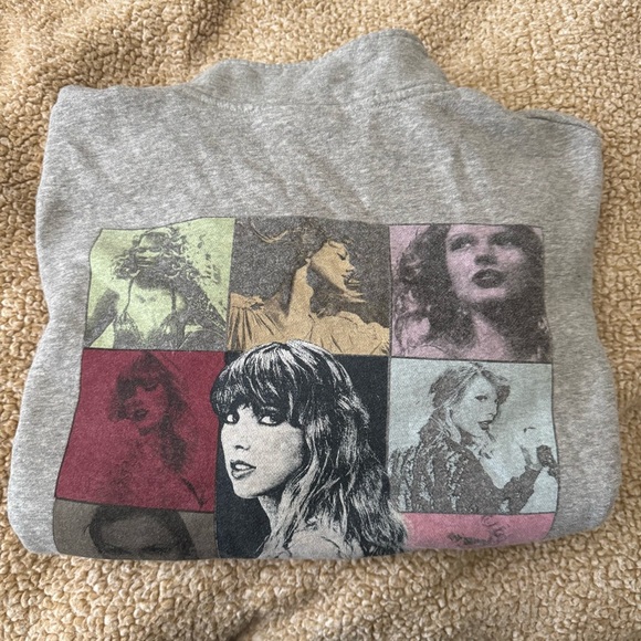 Taylor Swift Sweaters - Taylor Swift Gray The Eras Tour  1/4 Zip-Up Sweater